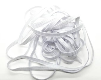 White Elastic Band: 1/4 inch (6mm), 5 Yards