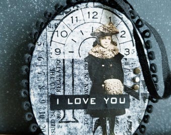 I LOVE YOU Paper Mache Ornament