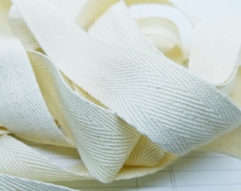 Beige Natural 1 inch wide twill Tape, Scrapbooking Supplies, 2 Yards, Packaging Supplies