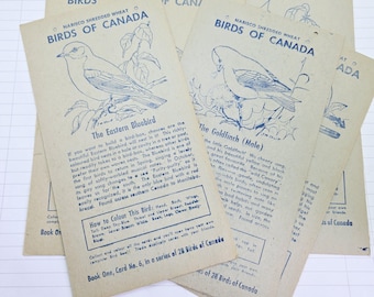 Vintage Nabisco Shredded Wheat Bird Cards- Birds of Canada, Sets of 2
