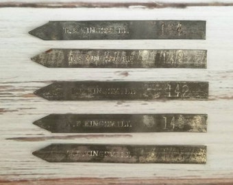 Vintage Metal Stamped Tags - T.F. KINGSMILL - Set of 5