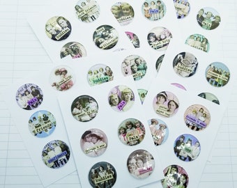 Friends, Girlfriends, Family, 1 Inch Epoxy Sticker Flair- Package of 6