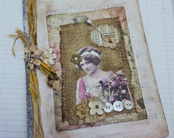 Collaged Composition Notebook- Fairy Garden