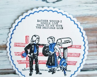 Vintage Misogynistic Paper Coasters: Set of 4, Retro Decor