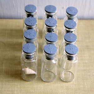 12 Smaller Glass Bottles For Assemblage, Studio Organization, Collections & Storage image 3