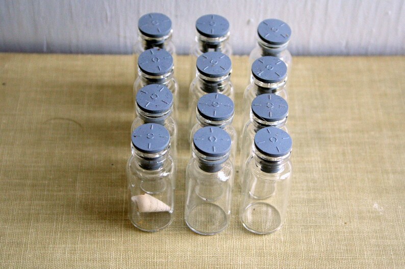 12 Smaller Glass Bottles For Assemblage, Studio Organization, Collections & Storage image 3