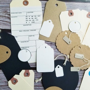 20 Tag Collection- Various Paper Tags- Junk Journal Supplies- Kraft ...