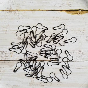 100 Black Gourd Safety Pins: 20mm Sewing Accessories