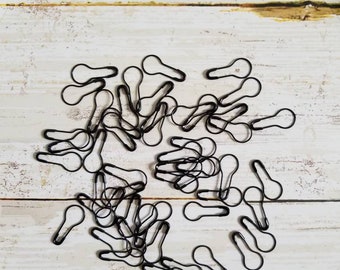 100 Black Gourd Safety Pins: 20mm Sewing Accessories