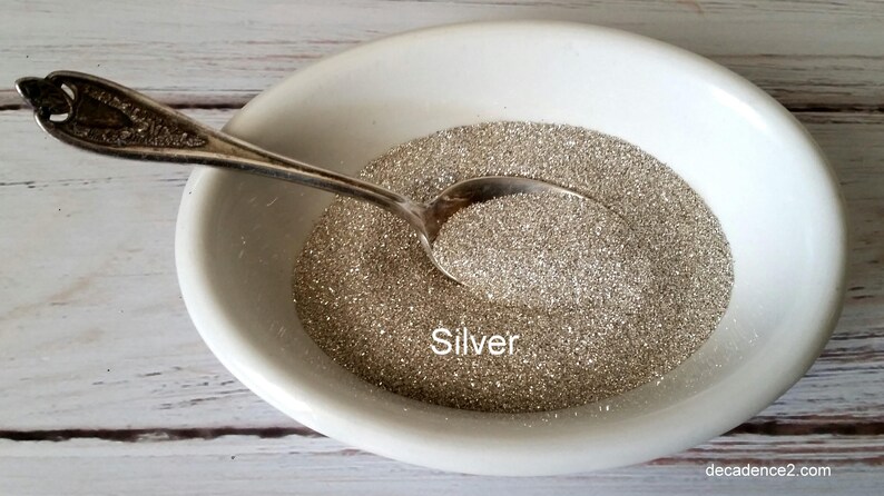 Silver German Glass Glitter half ounce Fine Silver Glass Glitter for Collage, Artisan, Paper Crafting, Shabby Pretty image 1