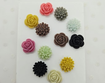 Floral Flower Push Pins, Thumb Tacks, Bulletin Board, Office Supplies Set #12