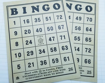 Oversized Vintage Brown Bingo Cards- Package of 2