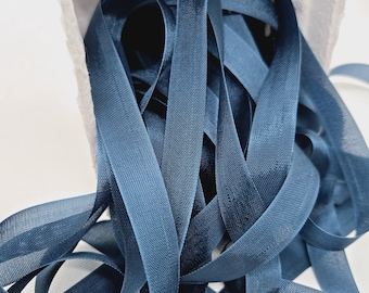 5 yards Heather Teal Blue Seam Binding. Packaging, Scrapbooking, Shabby Pretty Embellishment