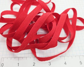 3/8 inch Cotton Twill Tape,Red , Scrapbooking Supplies, 5 Yards, Packaging Supplies