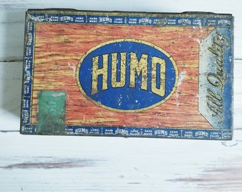 Vintage Humo Cigar Tin- Tobacciana Collector Tin- Made in Detroit