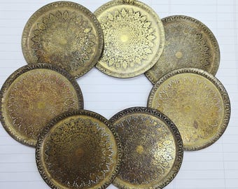 7 Large Brass Coasters - ERHARD & SONS -Made in Germany