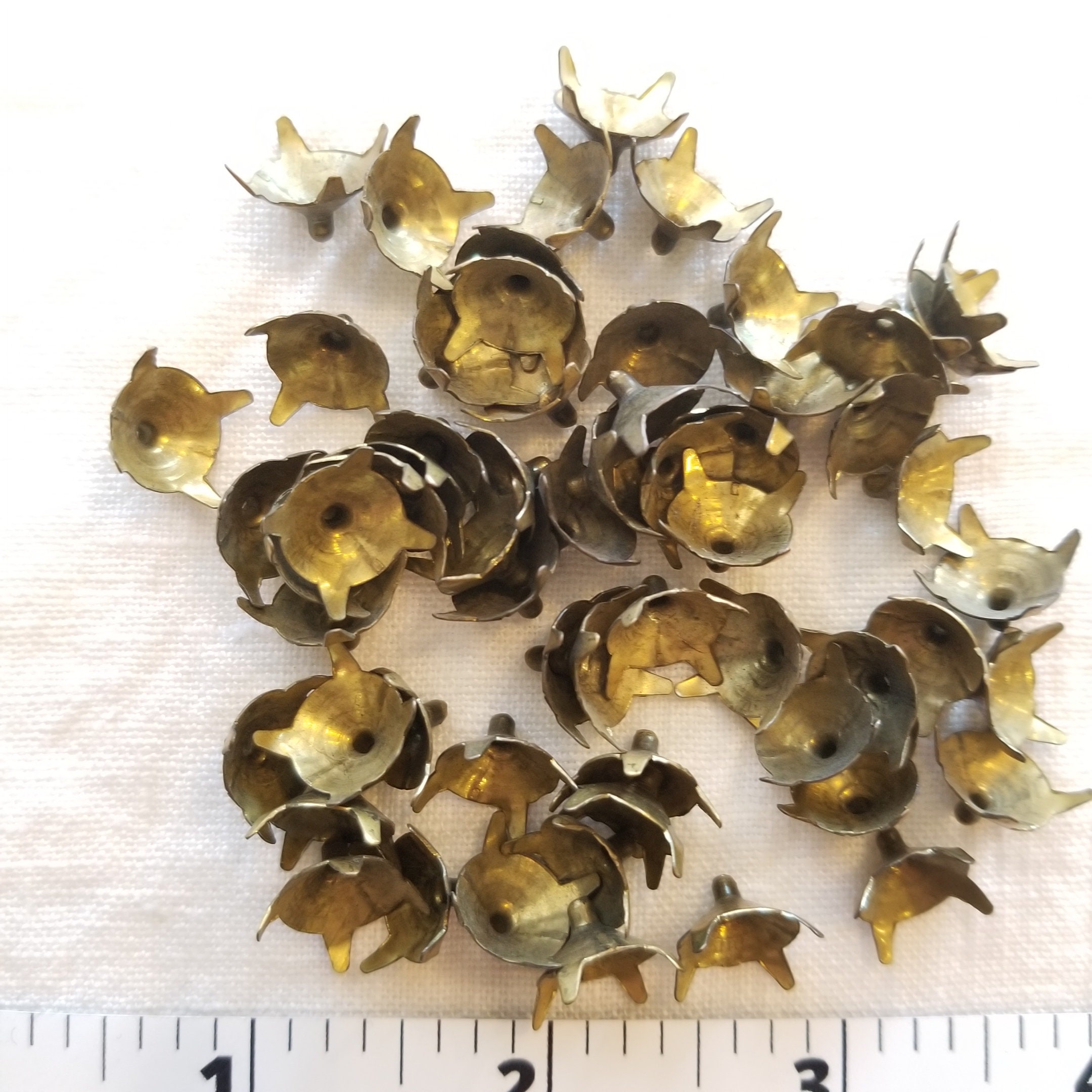 Vintage Brass Jewelry Findings set of 60 single cabochon Etsy