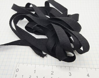 Black Cotton Twill Tape, Scrapbooking Supplies, 5 Yards, 1/2 inch wide, Packaging Supplies