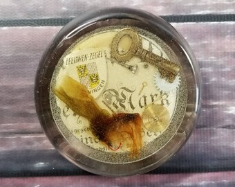 Vintage Steampunk Watch Part Paperweight: Assemblage Art