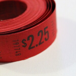 vintage Red 2.25 Tickets - paquet de 50 billets en vrac, éphémères, collages de papier, assemblage