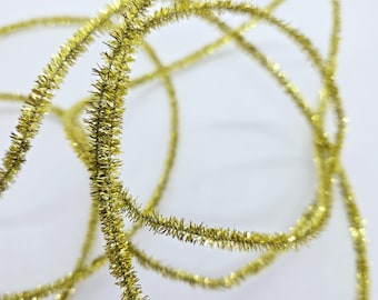 NEW! Gold Metallic Sparkly Wired Tinsel Ribbon- 2 Yards