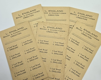 Cardboard Bakery Bread Ticket Token- Set of 3 Sheets