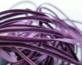 Eggplant Purple 4 mm 1/8 inch Polyester Velvet Ribbon- 2 Yards