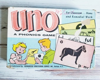 Vintage UNO Game  Phonics Flash Cards