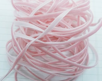 Soft Pink 4 mm 1/8 inch Polyester Velvet Ribbon- 2 Yards