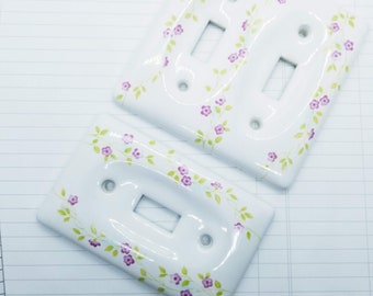 Ceramic Pink Floral Switch Covers- Romantic Homes, Floral Decor