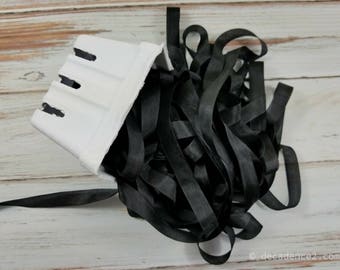 5 yards Black Seam Binding. Packaging, Scrapbooking, Shabby Pretty Embellishment