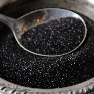 Black German Glass Glitter half ounce Fine Black Glass Glitter for Collage, Artisan, Paper Crafting, Shabby Pretty image 3