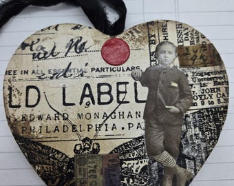 Field Label Paper Mache Ornament