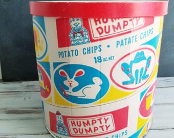 Vintage Humpty Dumpty Potato Chip Cardboard Container