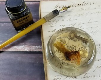 Vintage Steampunk Watch Part Paperweight: Assemblage Art