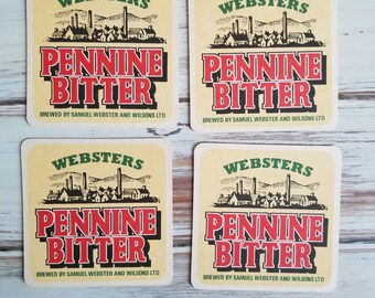 Vintage Websters Pennine Bitter Coasters - Set of 4 Barware