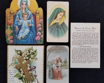 Vintage Catholic Prayer Cards - Religious Ephemera Set