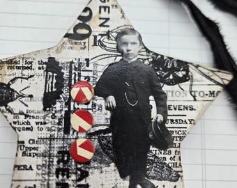 Little Gentleman Paper Mache Ornament