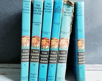 6 Hardy Boys Books- Instant Collection- Blue Books- Dixon Books