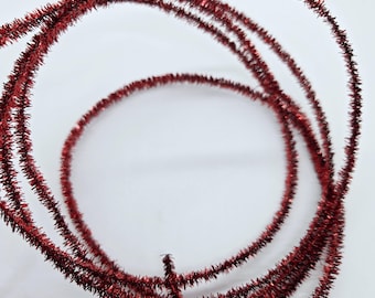NEW! Red Metallic Sparkly Wired Tinsel Ribbon- 2 Yards