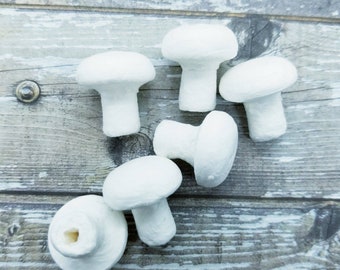 Spun Cotton Mushrooms: Miniature Craft Supplies (20 MM, Pack of 6)