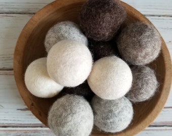 Wool Dryer Balls- Natural Wool- Set of 3 Balls- Felted Wool Dryer Balls- Eco Friendly Canadian Made