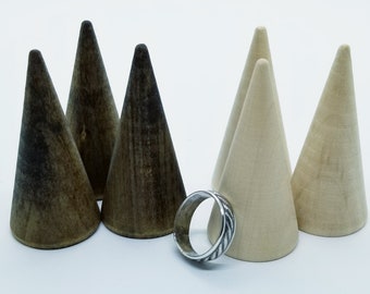 Set of 3 Wood Ring Cones- Jewelry Display, Trinket Display, Ring Holders, Minimalist design