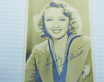 Dick Powell & Joan Blondell PRINTED AUTOGRAPH (not signed) Photos