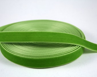 Light Olive Green 16 mm Polyester Velvet Ribbon- 1 Yard