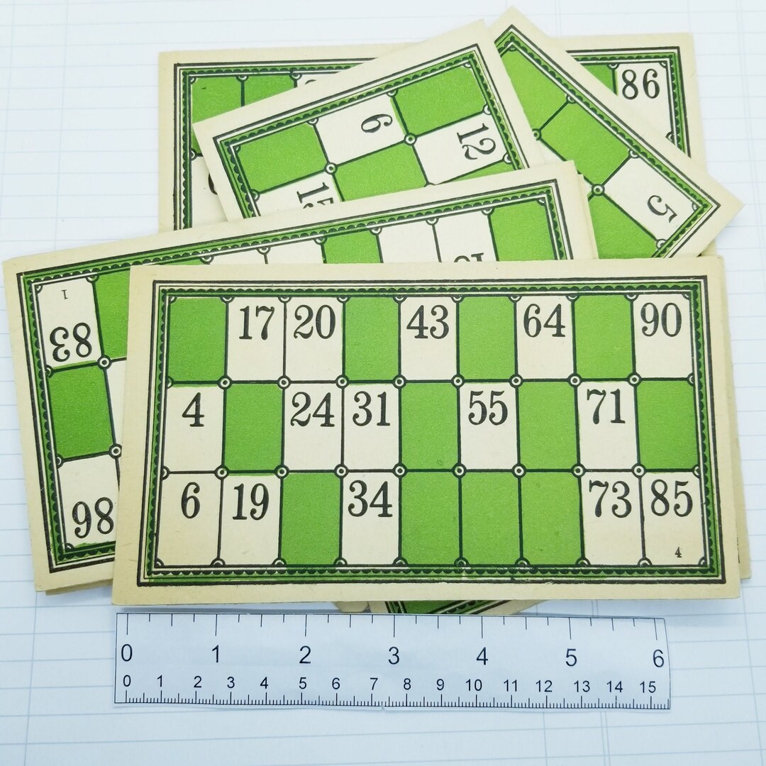 Heavy Cardboard Bingo/lotto Cards Package of 2 Green and White Cards Etsy