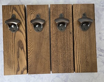 Reclaimed Chestnut Floorboard Bottle Opener: Rustic Copper Cast Iron