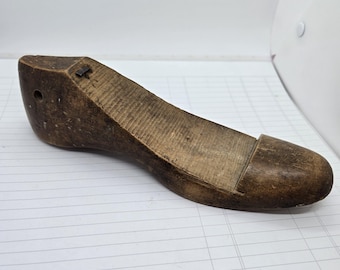 Vintage Smooth Varnished Wood Shoe Form- wooden shoe last