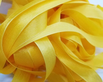 5 yards Yellow Goldenrod Seam Binding. Packaging, Scrapbooking, Shabby Pretty Embellishment