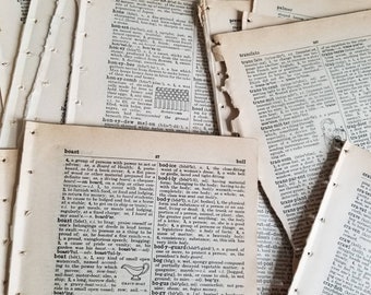 20+ Vintage Dictionary Book Pages- vintage assemblage papers
